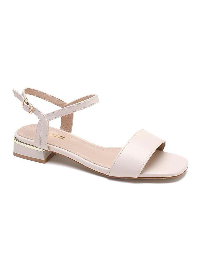 Leda - Fina sandaler med liten klack och gulddetalj